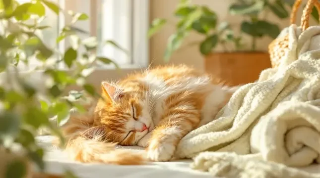 软萌橘猫的午睡时光